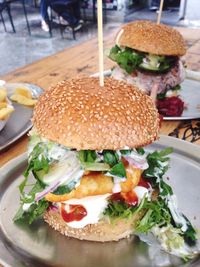 Close-up of food on table