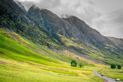 Scenic view of mountains against sky