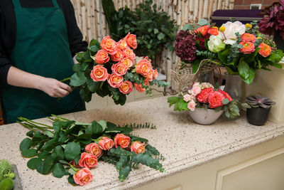 Various flowers on plant for sale