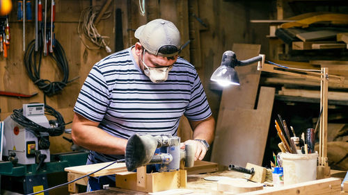 Man working on stage