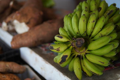 High angle view of fruits for sale in market