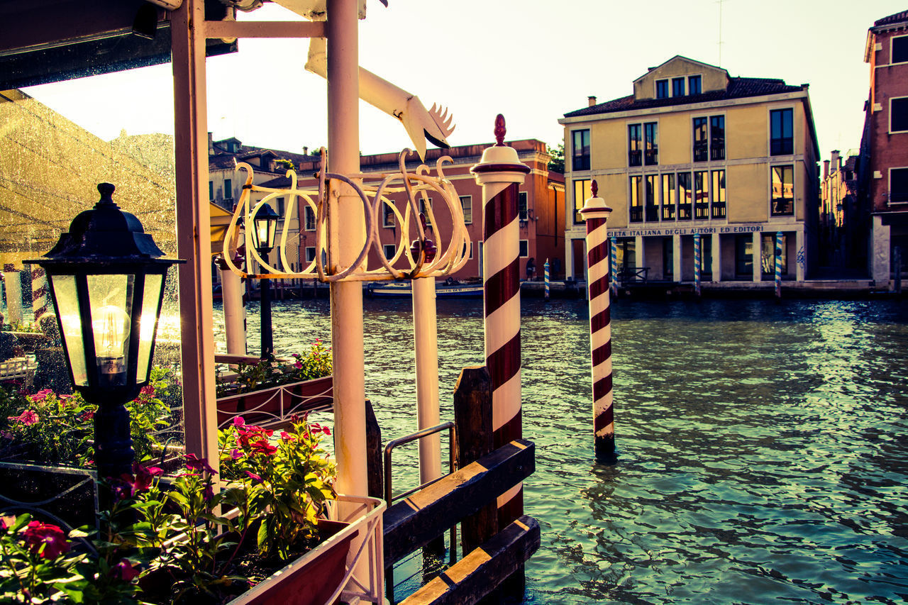 WOODEN POSTS IN SEA