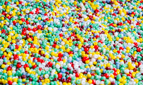 Full frame shot of multi colored beads