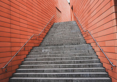 Low angle view of staircase against building