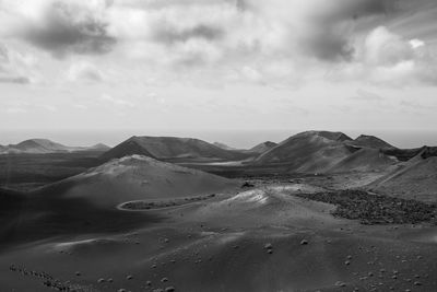 Scenic view of arid landscape against sky