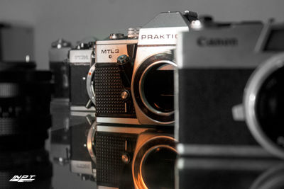 Close-up of camera