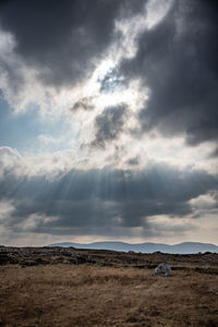 Scenic view of landscape against cloudy sky