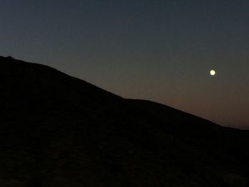 Scenic view of landscape against sky at night