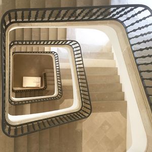 High angle view of spiral stairs