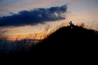 Silhouette of landscape at sunset