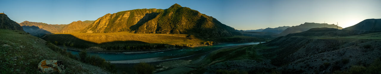 Panoramic view of mountains against sky