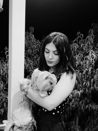 Teenage girl with dog