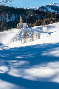 Scenic view of snowcapped mountain against sky