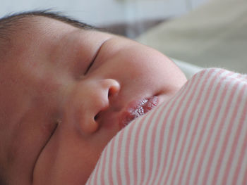 Close-up of boy sleeping