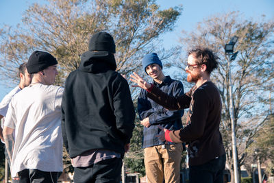 Group of trendy young men