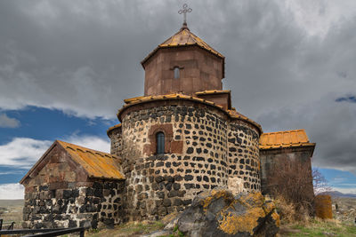 Hayravank monastery on coast of sevan lake in armenia