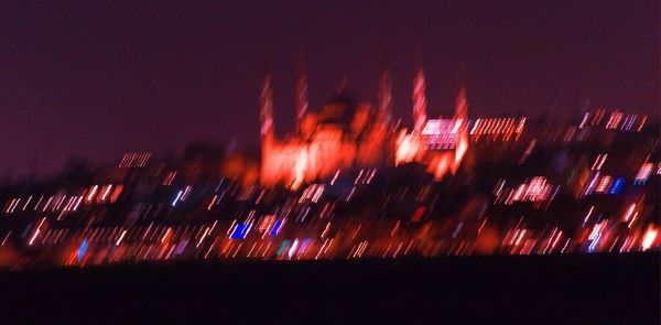 Light trails in city at night