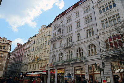 Low angle view of buildings against sky