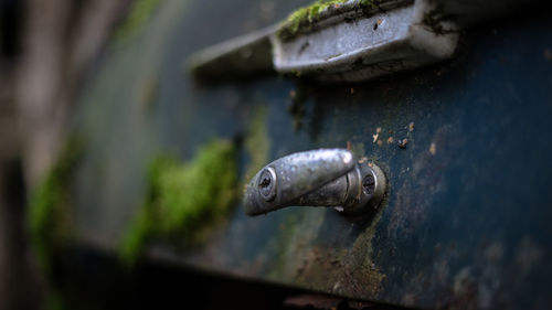 Close-up of rusty metal door