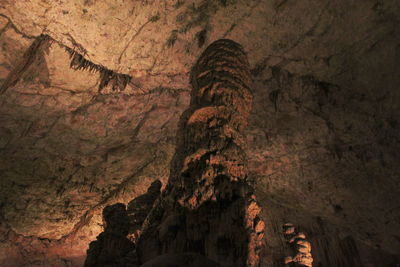 Low angle view of rock formations