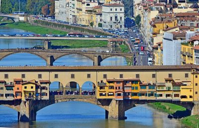 Bridge over river in city