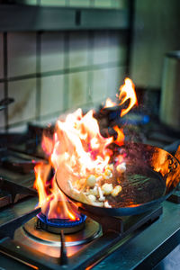 Close-up of burning candle