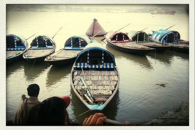 Boat sailing in sea