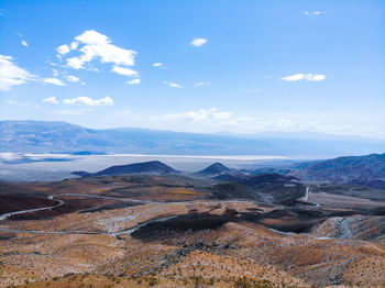 View of landscape against cloudy sky