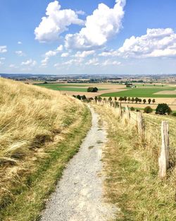 Scenic view of grassy field against sky