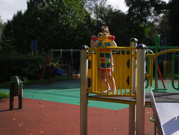 Portrait of boy playing in playground