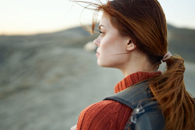 Portrait of beautiful young woman