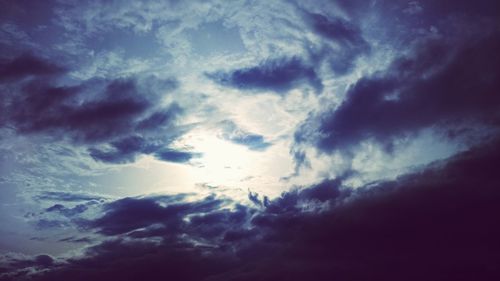 Low angle view of cloudy sky