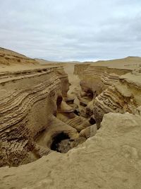 Scenic view of desert against sky