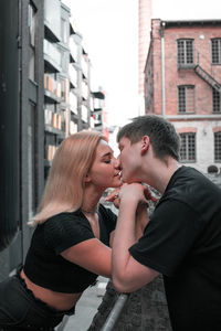 Young couple standing outdoors