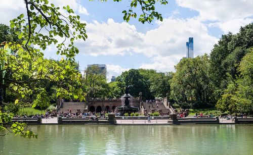 View of temple against cloudy sky