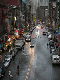 Traffic on road in city