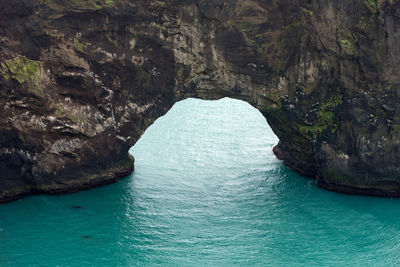 Rock formation in sea