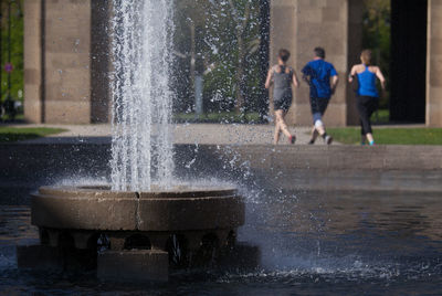 Water splashing in city