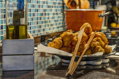 Traditional turkish flavor. fried fermented doughs in oil