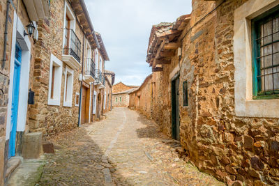 Castrillo de los polvazares, leon, spain view on the streets and traditional stone houses