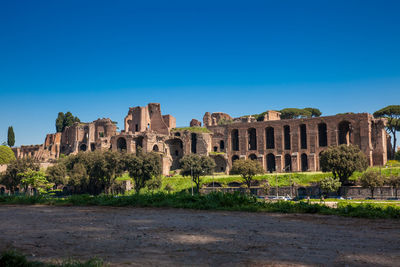 View of fort against blue sky