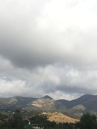 Scenic view of mountains against sky