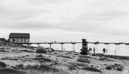 Close-up of stones on beach