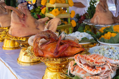 High angle view of spices on table