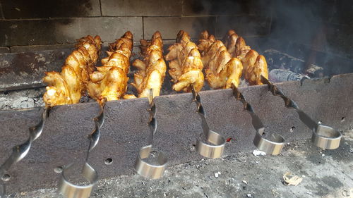 Meat on barbecue grill