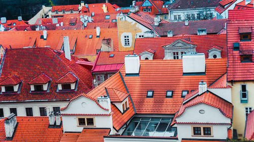 High angle view of houses