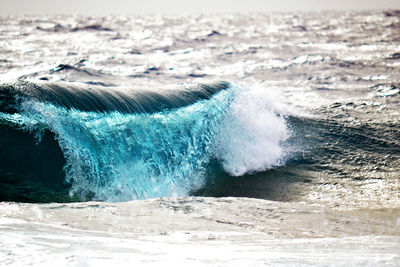 Waves splashing on shore