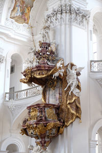 Statue in temple outside building