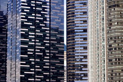 Low angle view of modern buildings in city