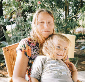 Portrait of grandmother and granddaughter